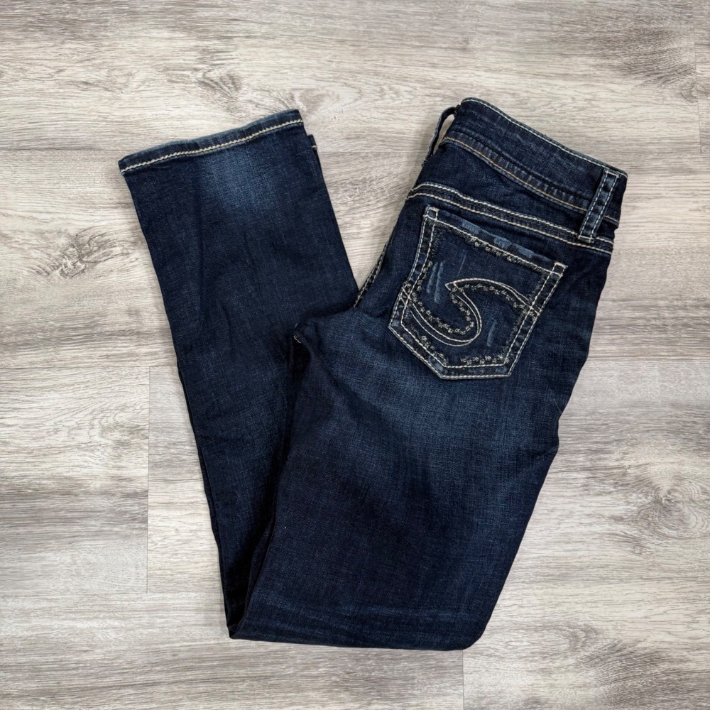 Silver Jeans Co Suki Straight Mid Rise Dark‎ Wash Curvy Fit Jeans W30 L32 L93413